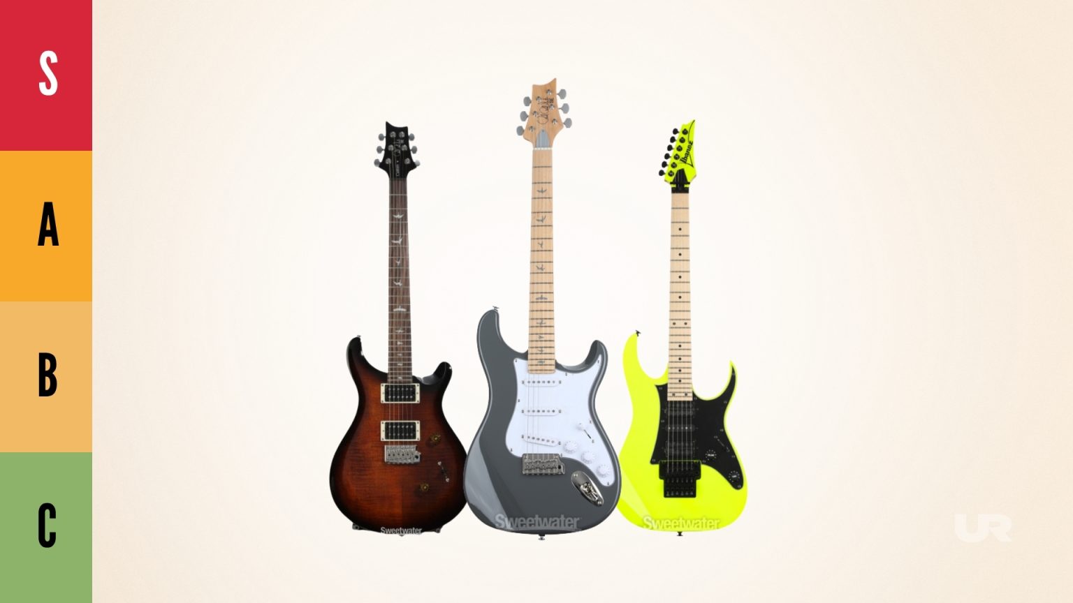 PRS SE Silver Sky, PRS SE Custom 24, and Ibanez RG550 – best electric guitars under 1000