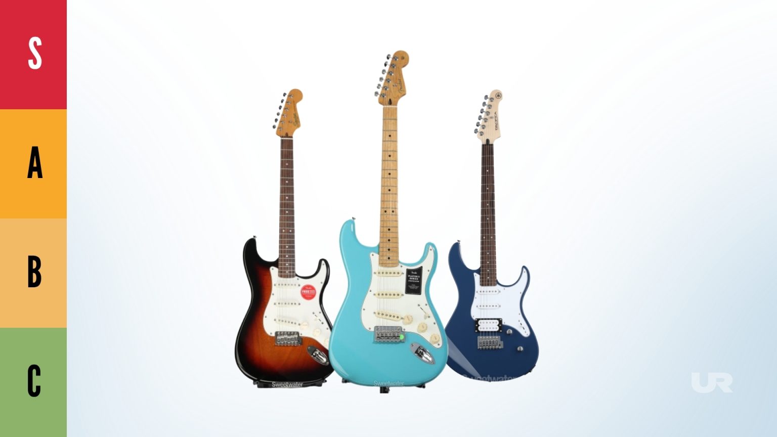 Fender Player II Stratocaster, Squier Classic Vibe Stratocaster, and Yamaha Pacifica 112V – best beginner electric guitars